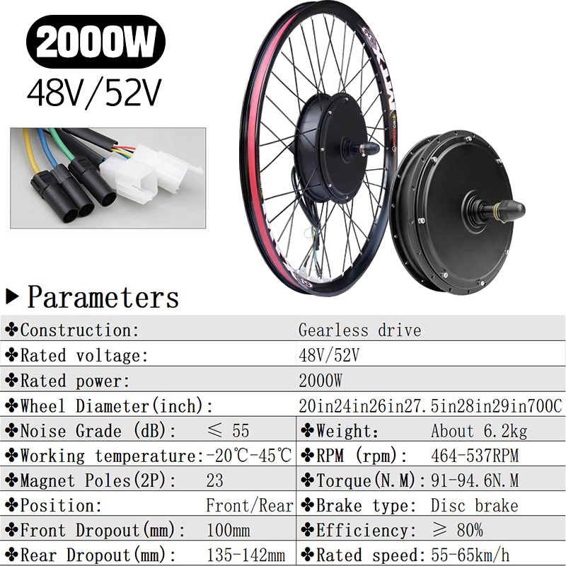 72V 5000W E-Bike Conversion Ki - 72V 5000W Hub Motor Kit review and price